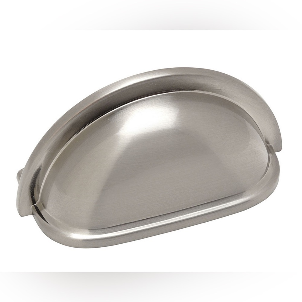 Brushed Stainless Steel Cup Pull Drawer Handle - Silver